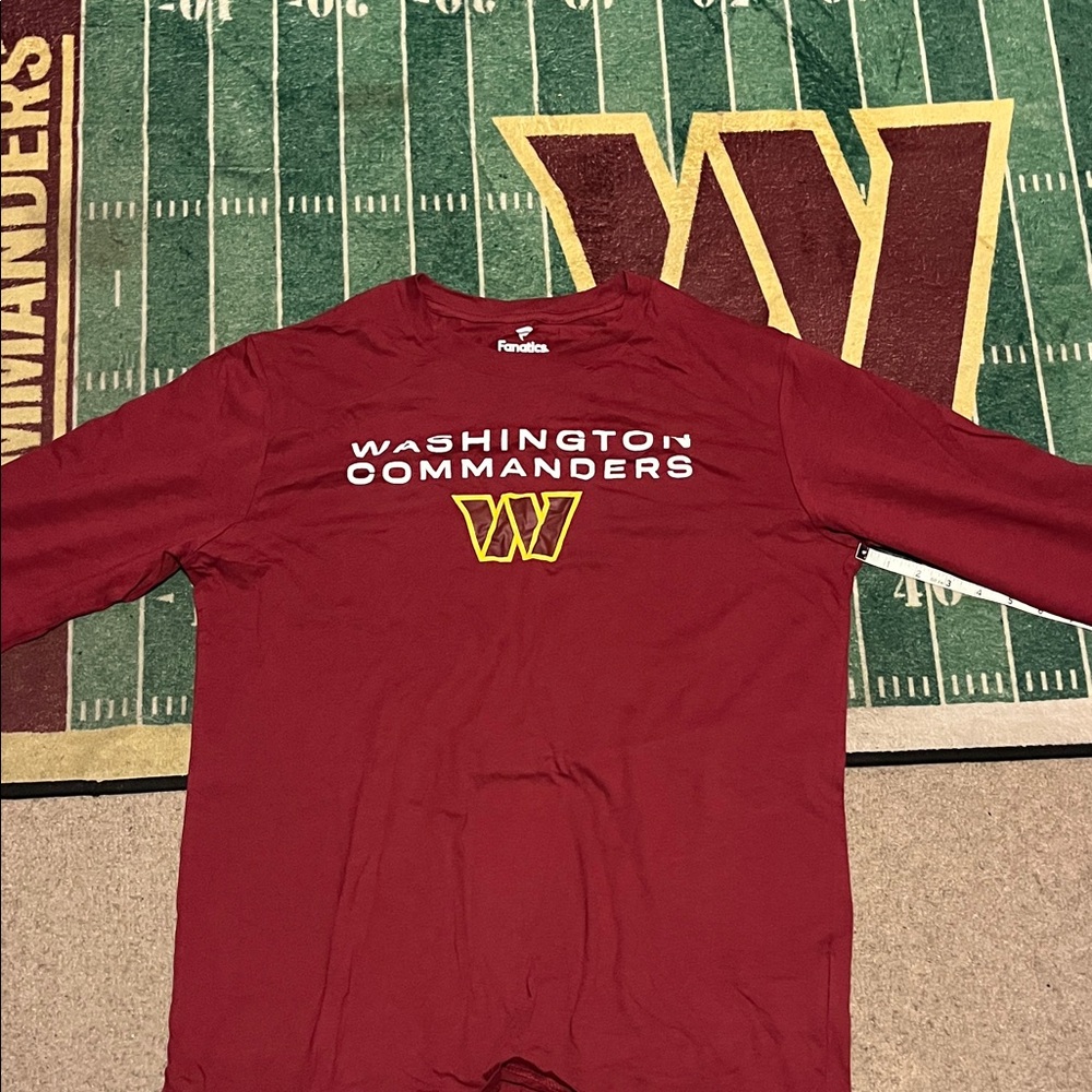 Fanatics Washington Commanders Long Sleeve Tee - Burgundy with Gold Logo